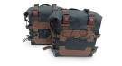 For Royal Enfield Classic 650 Canvas Pannier Bags Black and Brown With Mounting - SPAREZO